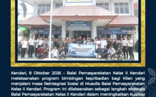 BAPAS Kendari Laksanakan Bimbingan Kepribadian Bagi Klien, Tingkatan Ketakwaan dan Tanamkan Kesadaran Hukum 