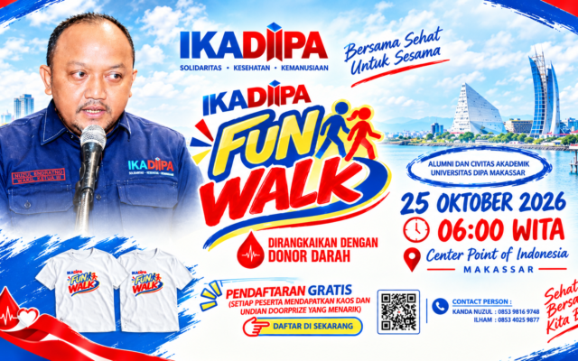 Antusiasme Tinggi! Pendaftar Fun Walk dan Donor Darah IKADIPA Tembus 150 Peserta Jelang Pelaksanaan 25 Oktober 2026